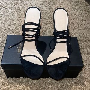 Black Strappy Heels for Women